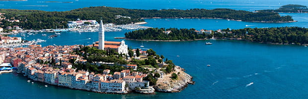 birds eye view of coast in Istria
